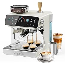 Machine &agrave; expresso avec broyeur, machine &agrave; expresso professionnelle de 20 bars avec 19 tailles de broyage, machine &agrave; caf&eacute; avec mousseur &agrave; lait, r&eacute;servoir d'eau amovible de 2,8 L pour latte et cappuccino