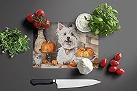 Vista 3 de Caroline's Treasures DAC1823LCB Westie Fall Kitchen Pumpkins Glass Cutting Board Large Decorative Tempered Glass Kitchen Cutting and Serving Board