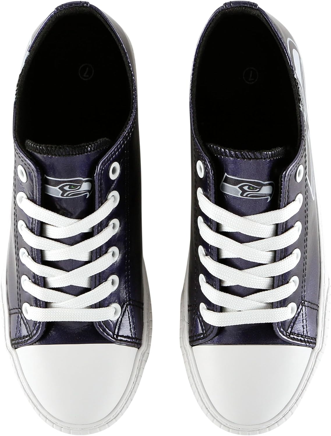 FOCO NFL Womens NFL Team Logo Metallic Ladies Fashion Low Top Canvas Sneakers Shoes