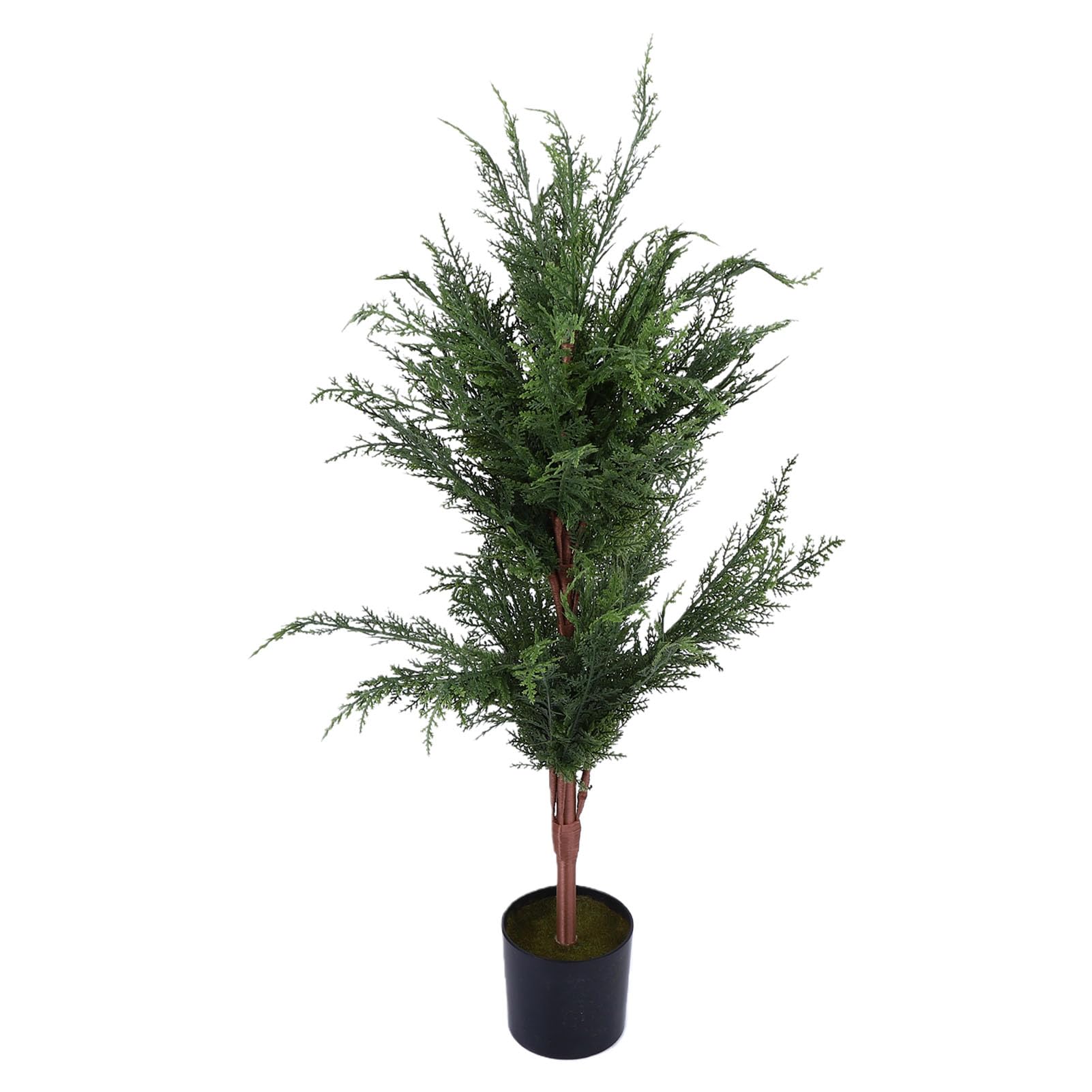SIXRUN Sztuczna Choinka Doniczkowa z PE, 9 Trybów Oświetlenia LED (90cm)