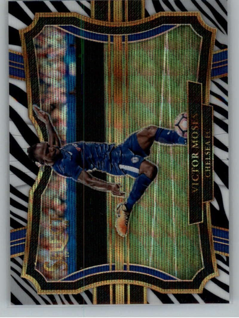 2017-18 Panini Select Zebra #281 Victor Moses SER/25 Chelsea FC Field Level Official Soccer Card in Raw (NM or Better) Condition