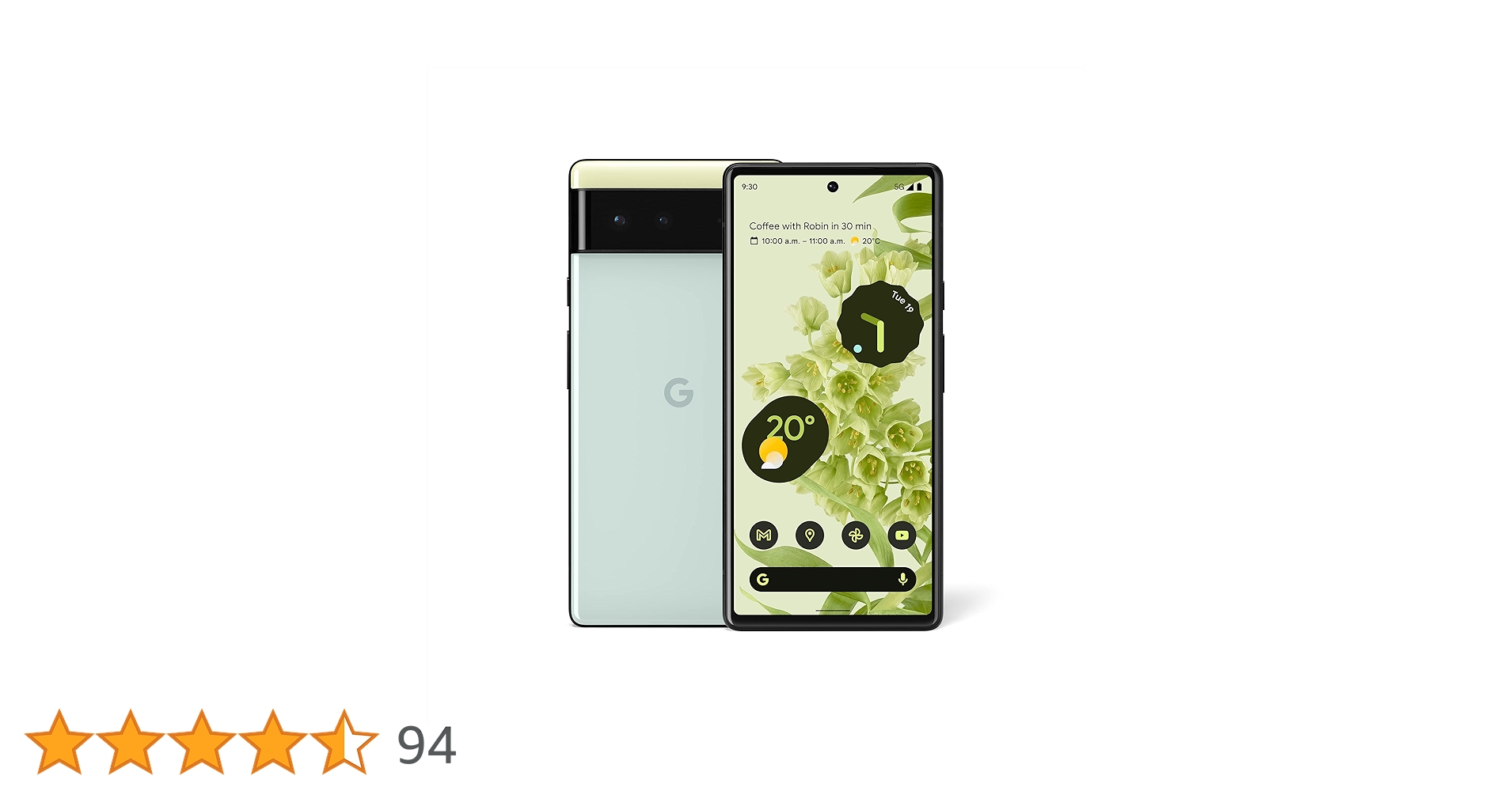 Google Pixel - Google Pixel 6 128GB Sorta Seafoam 裏面割 Google - Pixel 6 128GB (Unlocked) - Sorta Seafoam