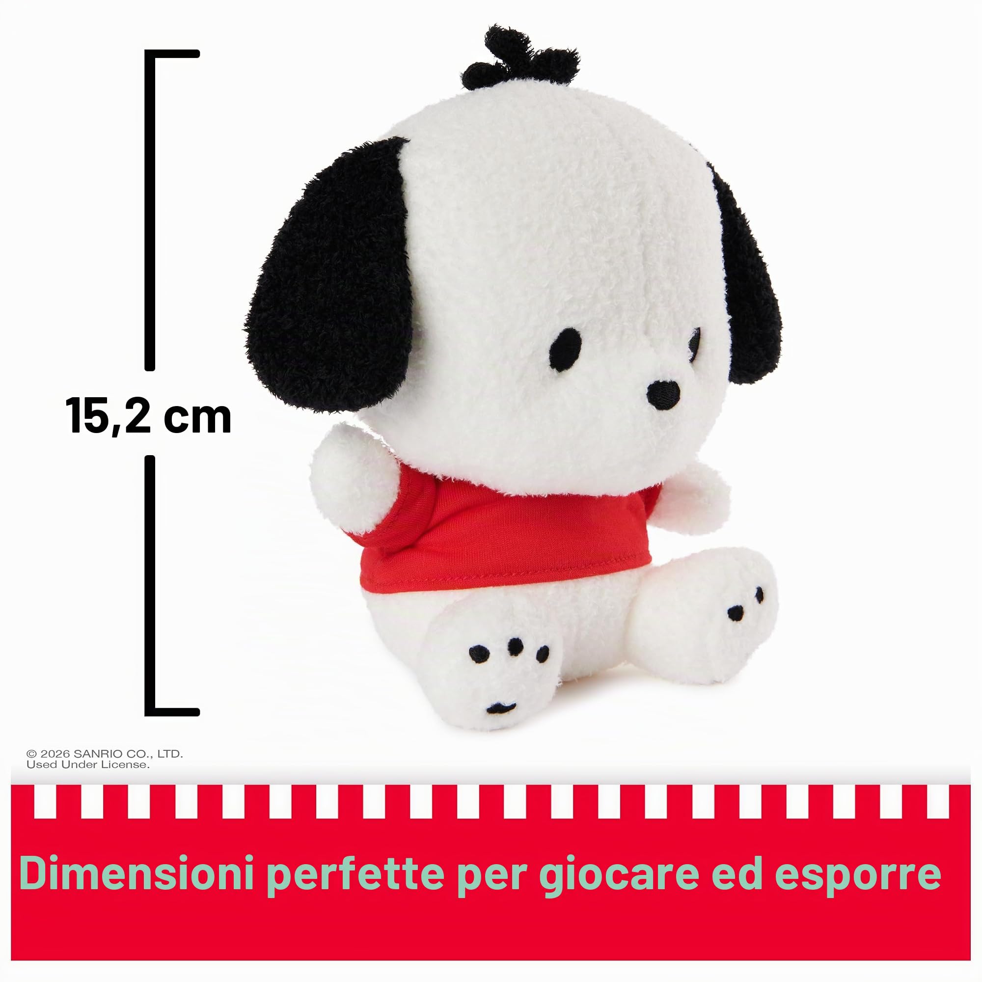GUND Sanrio Pochacco - Peluche da 15 cm, per bambini da 1 anni in su | Promuove emozionanti giochi di ruolo dei personaggi, scoperta sensoriale precoce e narrazione creativa della cultura pop