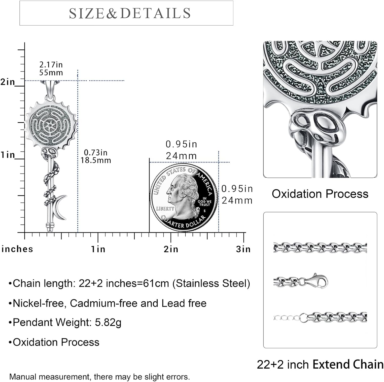 Mythology & Mysticism Necklace 925 Sterling Silver Jewelry Medusa Athena Lilith Hecate Tetragrammaton Celtic Knot Witches Knot Pendant Necklaces Vintage Amulet Goddess of Witches Gifts for Women Men - Image 4