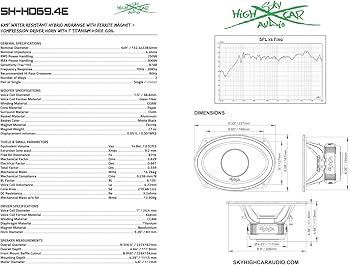 Мページ Amazon.com: New Sky High HD69.4E 6x9 Hybrid Midrange Coaxial Car