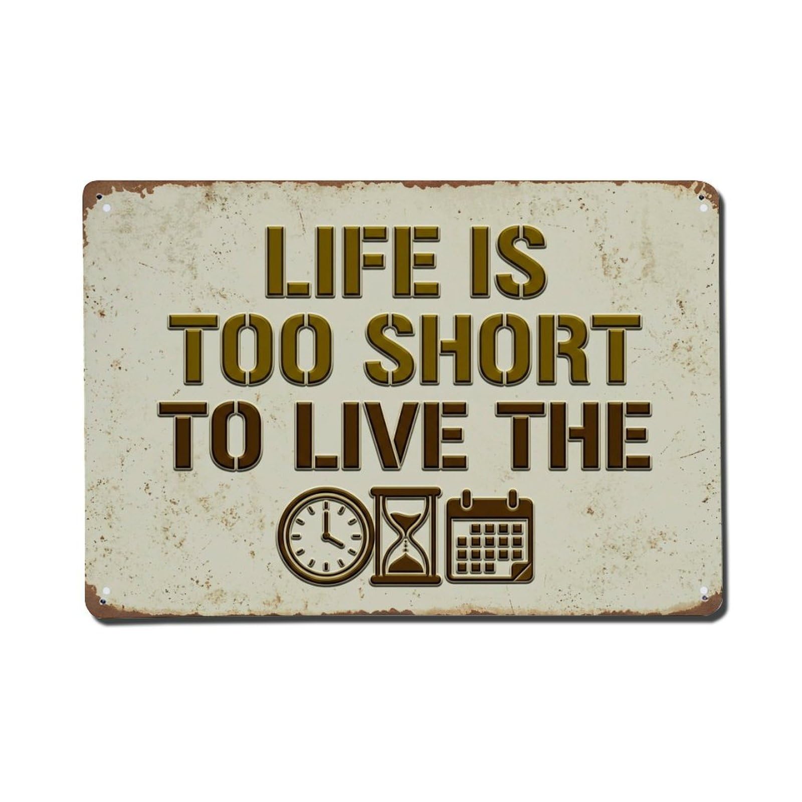 Life Too Short Basement Retro Motivational Slogans 2 Metal Tin Sign Plaque Wall Decor for Cafe, Club Bar, Office, Home Garden Metal Poster 8x12Inch