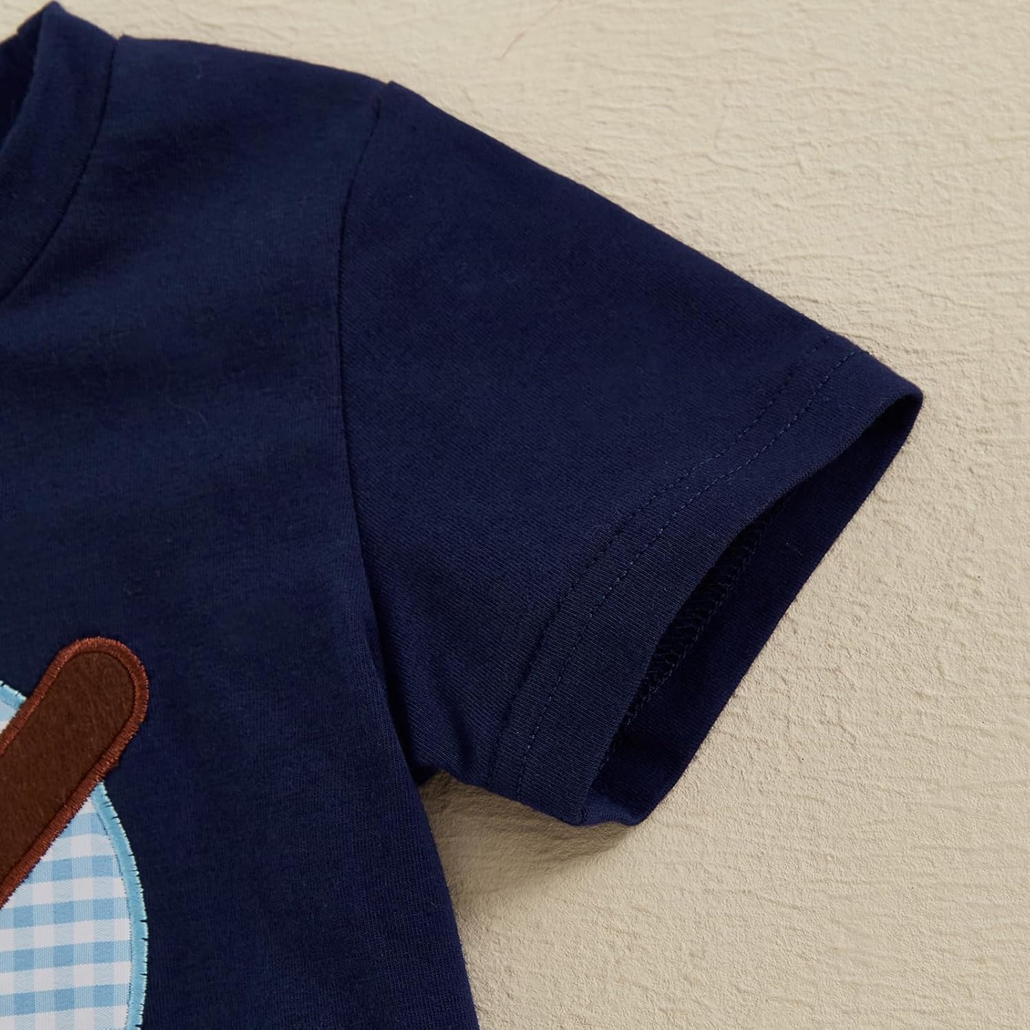 Baseball Toddler Baby Boy Girl Clothes Baseball Embroidery Short Sleeve T Shirt Plaid Shorts Set Infant Clothes - Image 6