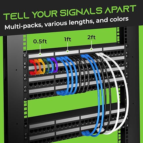 Miniatura 6 de GearIT cable Ethernet de 0.5 pies Cat6 - Cable para computadora a red LAN, color negro, Negro
