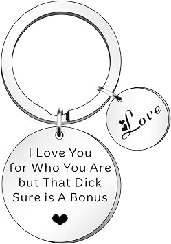 HULALA Funny Couple I Love You Keyring Valentines Gift for Him Husband Boyfriend Birthday Wedding Anniversary Keychain for Men from Wife Girlfriend
