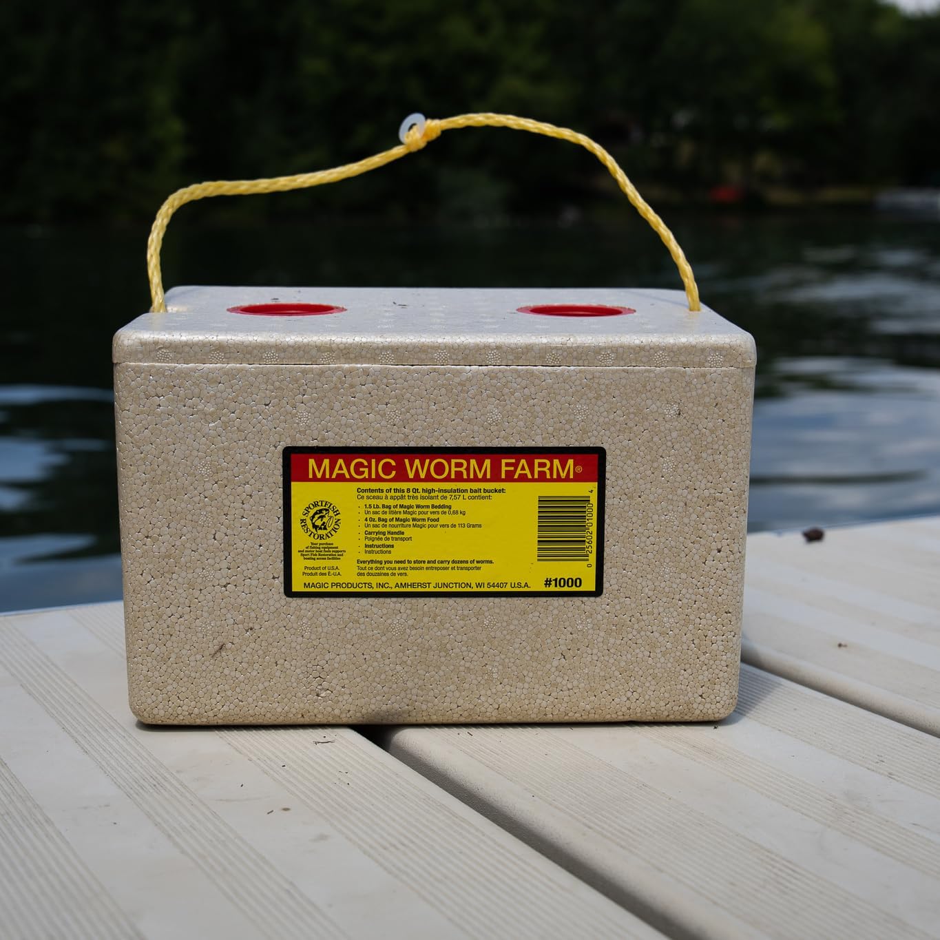 Magic Worm Farm Kit – Includes 1.5 lb Worm Bedding, 4 oz Worm Food & 8 Qt Ventilated Storage Box – Complete Starter Worm Bin for Composting, Nightcrawlers & Bait Care