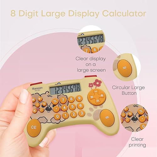 Miniatura 3 de Calculadoras amarillas Básicas para Maestros Oficina Básica de Conceptos Básicos, Matemáticas Electrónicas, Suma, Resta, División y Multiplicación,