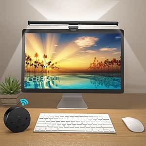 OOWOLF Monitor Light Bar with Remote, Dimmable Eye-Caring LED Desk Lamp for Computer Screens