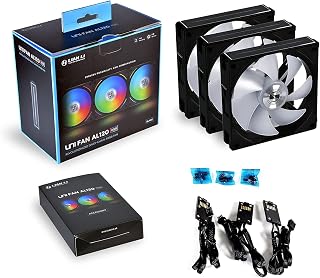 Lian-Li UNI FAN AL120 Revolutionized Daisy-Chain 120mm ARGB Fan, Black, 3-Pack