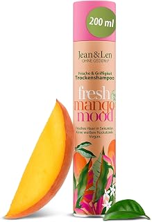 Jean & Smooth Dry Shampoo Fresh & Grip Vegan, 200 ml | No oily scalp, no white residue, smells fruity of mango, for all hair types, without parabens & silicones