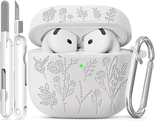 Miniatura 42 de Funda para Airpods Pro 3, Fundas con Grabado de Flores para Apple AirPods Pro de 3ª Generación 2025, Funda de Silicona Suave para Hombres y Mujeres