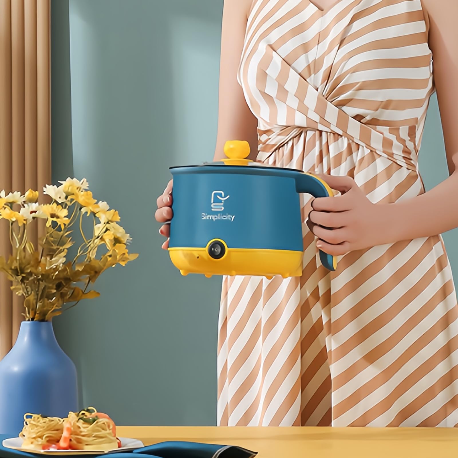 Cuiseur à vapeur électrique 1,8 L antiadhésif pour maison