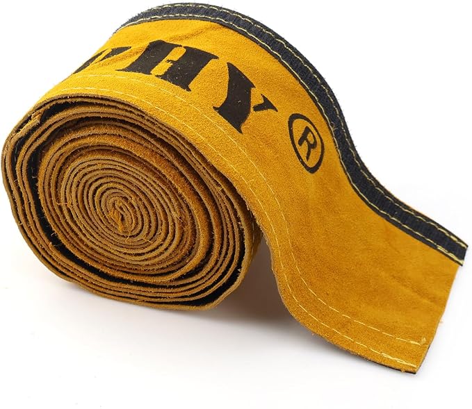 Vaphy 2-Pack TIG Welding Torch Cable Covers - Flame-Resistant Leather Cover, Yellow, 23 Feet Long - View #7