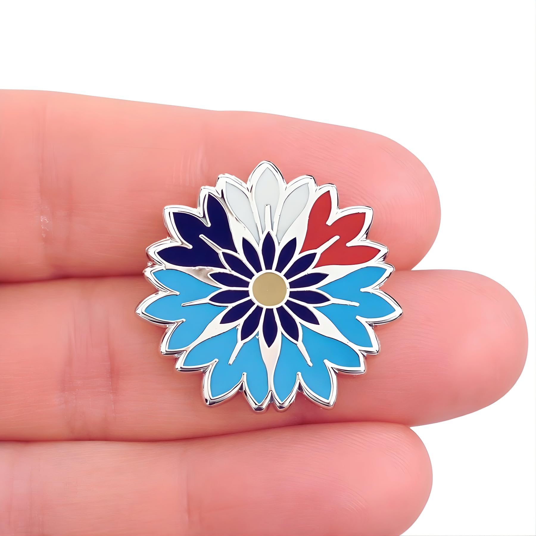 Lot Deux Pins Bleuet | Broche Fleur | Broche Costume Homme | Pin's Étoile | Pins Costume Homme | Pin Tricolore - 4