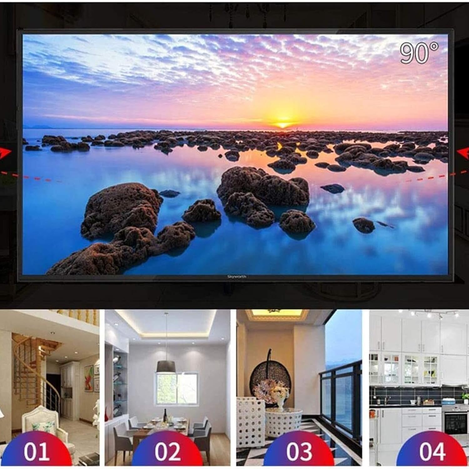 Universal LCD TV Wall Mount Bracket with Rotation Feature Adjustable Monitor Stand