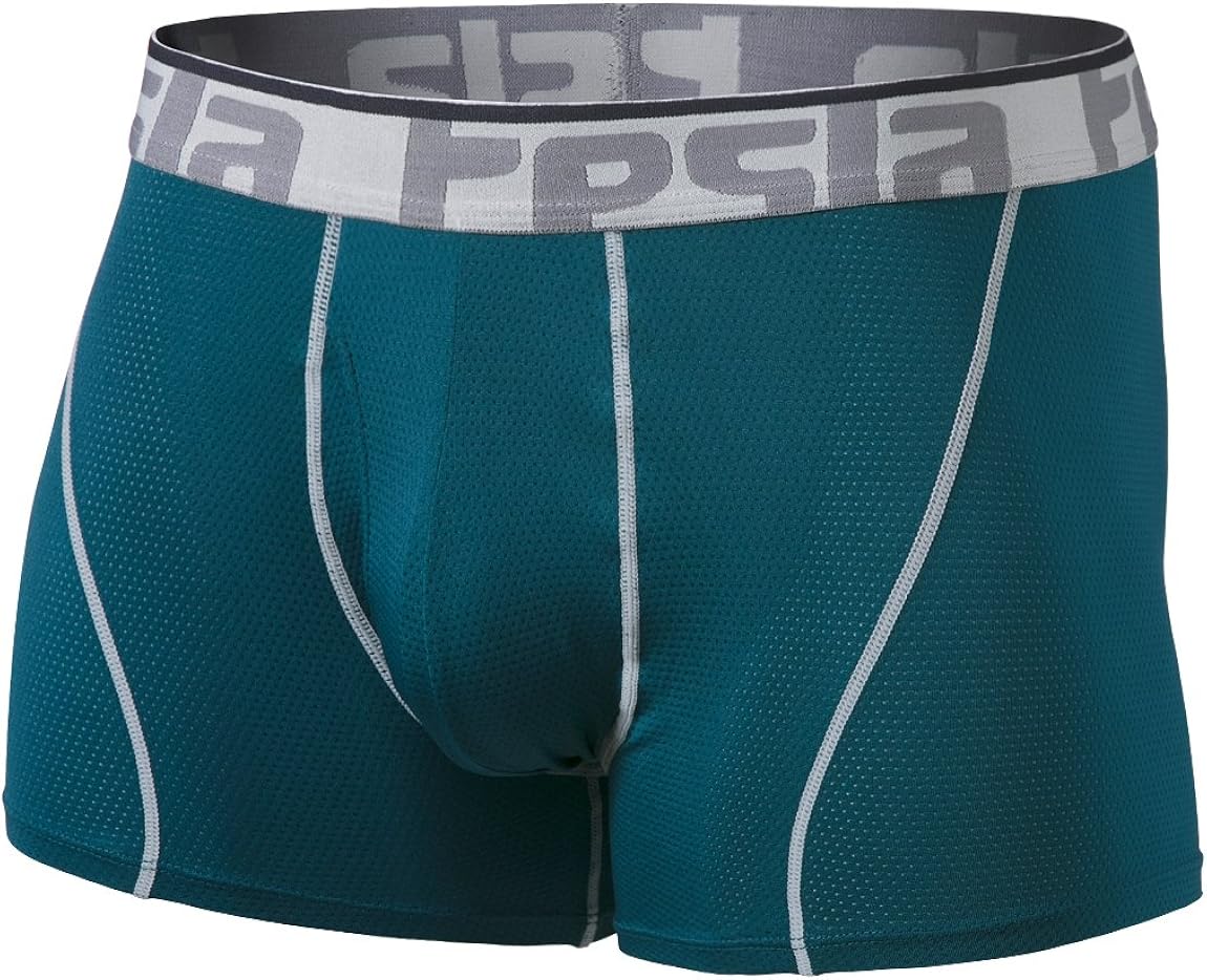TSLA 2 Pack Men's Breathable Underwear, Performance Cooling Mesh Boxer Briefs, Open Fly Trunks with Pouch