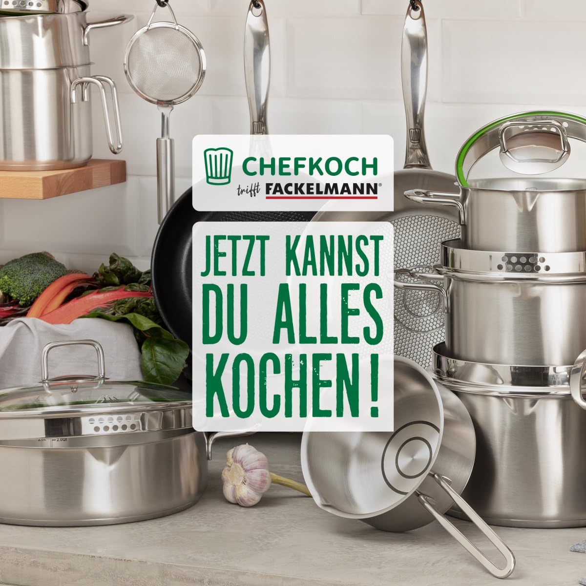 Fackelmann x Chefkoch Servierpfanne München Ø28 cm Edelstahl