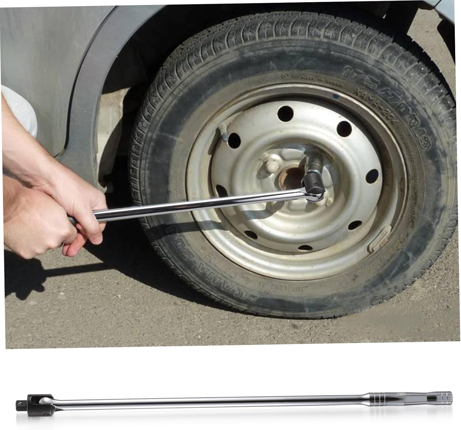 Veemoon Mechanic Tool Socket Wrench Breaker Bar Long Handle Ratchet Wrench Flex Head for Heavy Duty Jobs