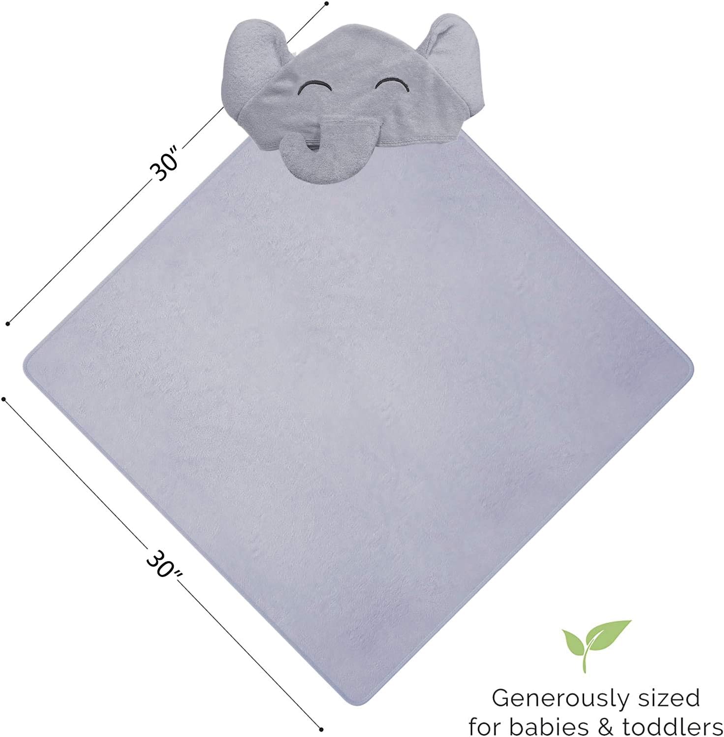 Premium Bamboo Baby Bath Towel – Ultra Soft Organic Hypoallergenic Baby Hooded Towels for Babies - Newborn Essential Cute Grey Little Elephant -Perfect Baby Registry Gifts for Boy Girl : Everything Else