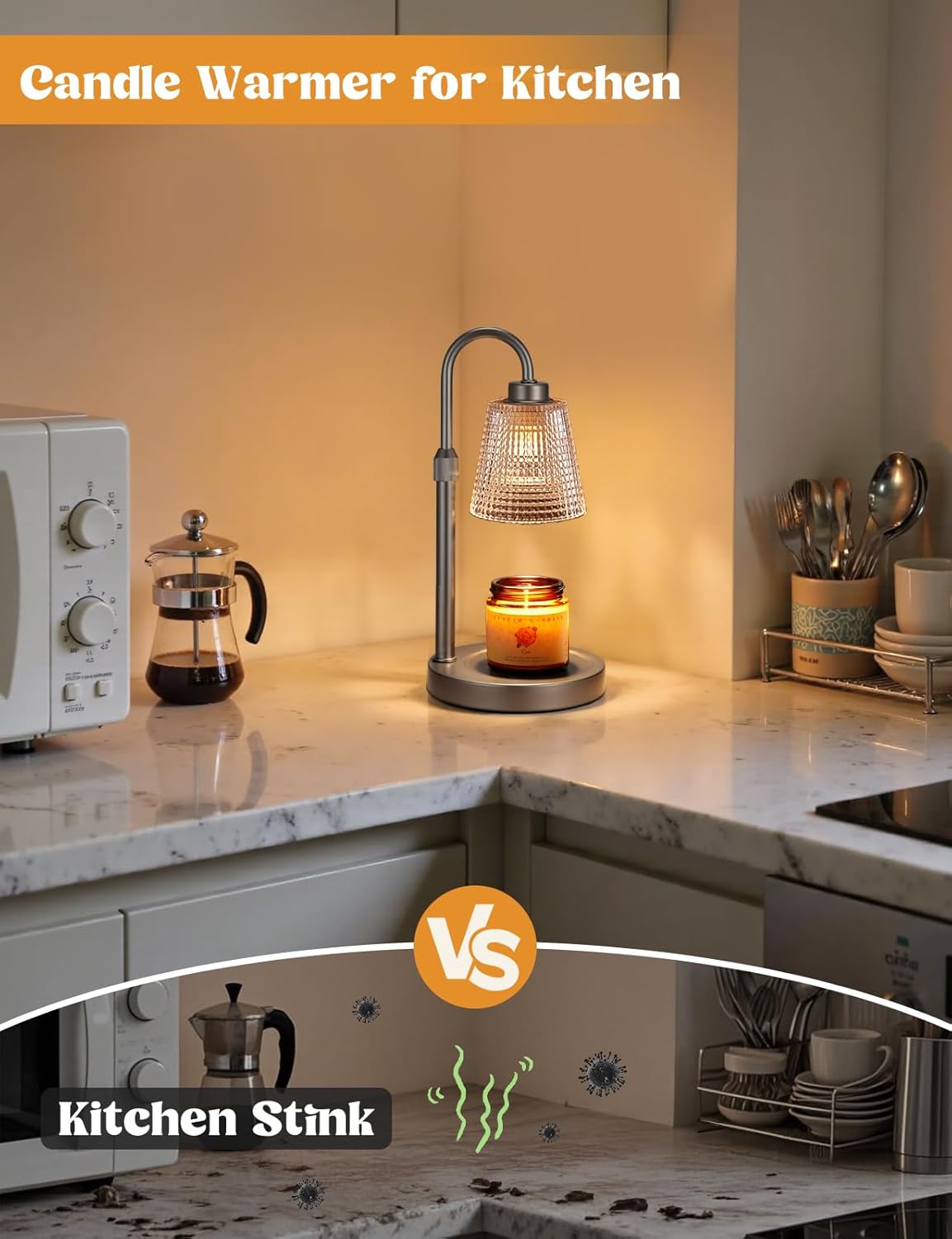 Innqoo Gray Candle Warmer Lamp with Timer, Dimmable Candle Warmer for Jar Candles, Height Adjustable Wax Melts Warmer, Birthday Gifts for Women Mom, House Warming Gifts New Home Decor thumbnail