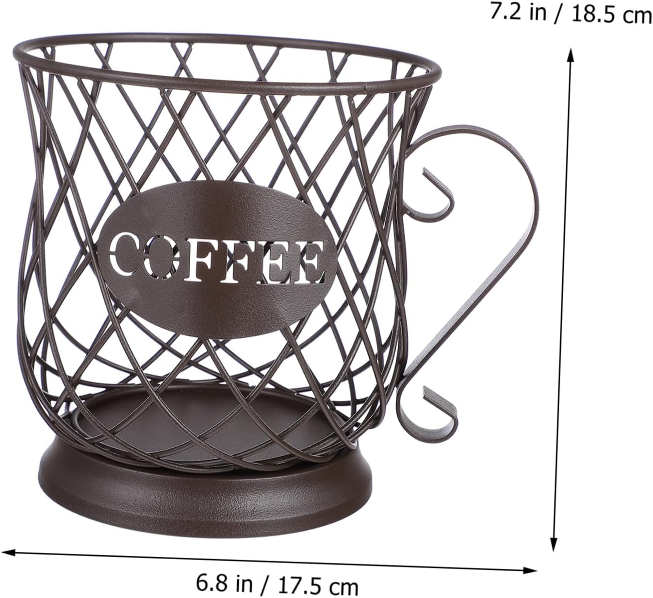 GLEAVI Metal Coffee Pod Storage Organizer Basket Large Capacity Cup Holder for Counter and Coffee Bar Multi-use Fruit and Snack Basket Brown European Minimalist Design Stylish Kitchen and