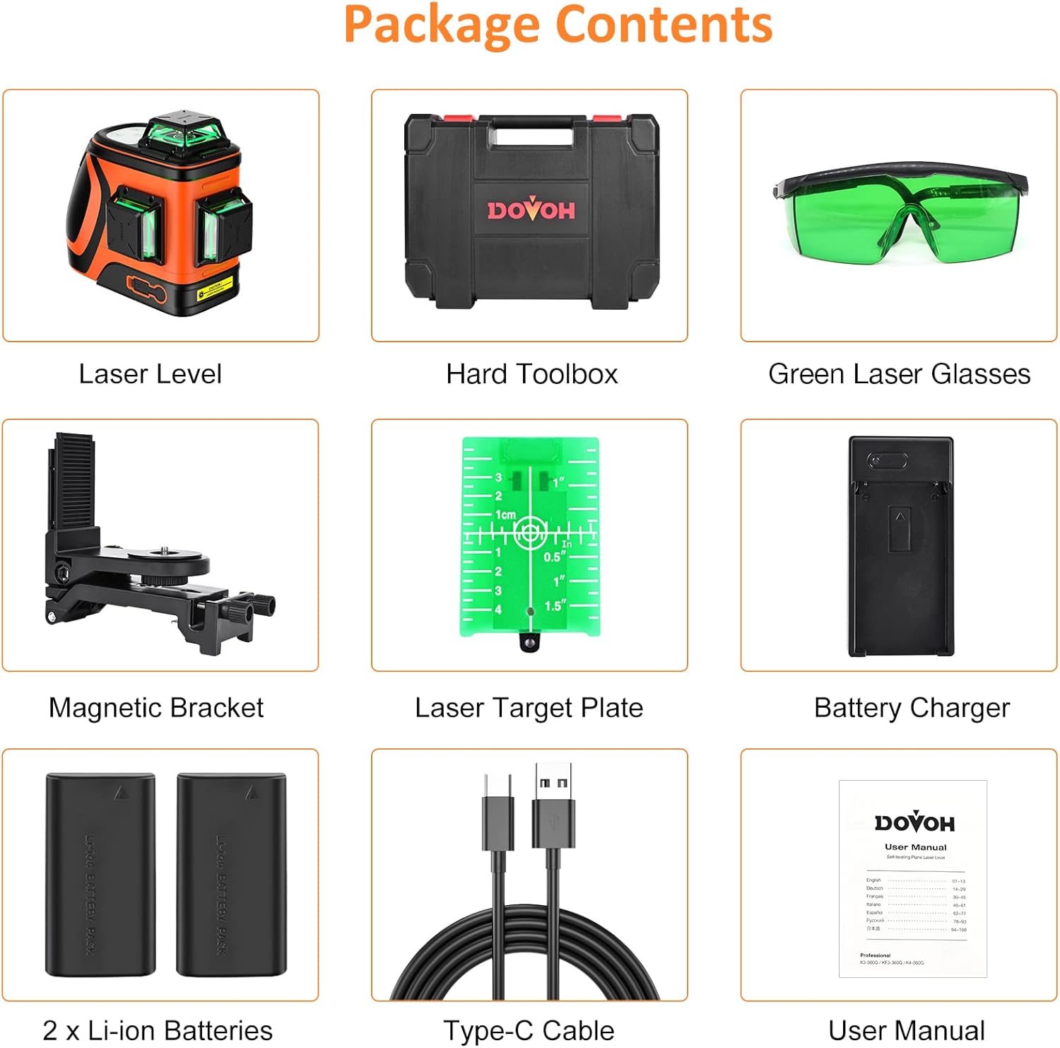 High Visibility Laser Level with Telescoping Pole, Class Ⅱ