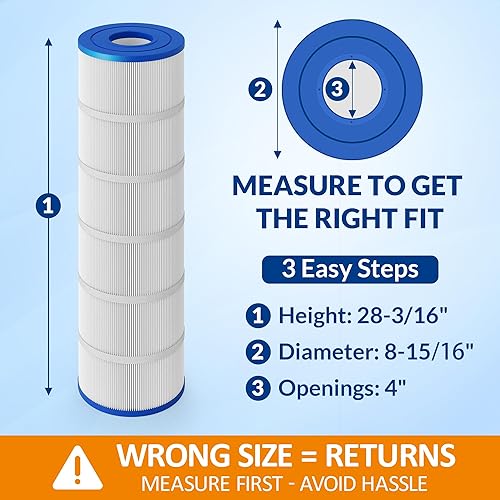 Miniatura 2 de Cartucho de repuesto para filtro de piscina C1750, compatible con Hayward Star-Clear Plus C1750 CX1750RE, reemplaza a Pleatco PA175, Unicel C-8417,