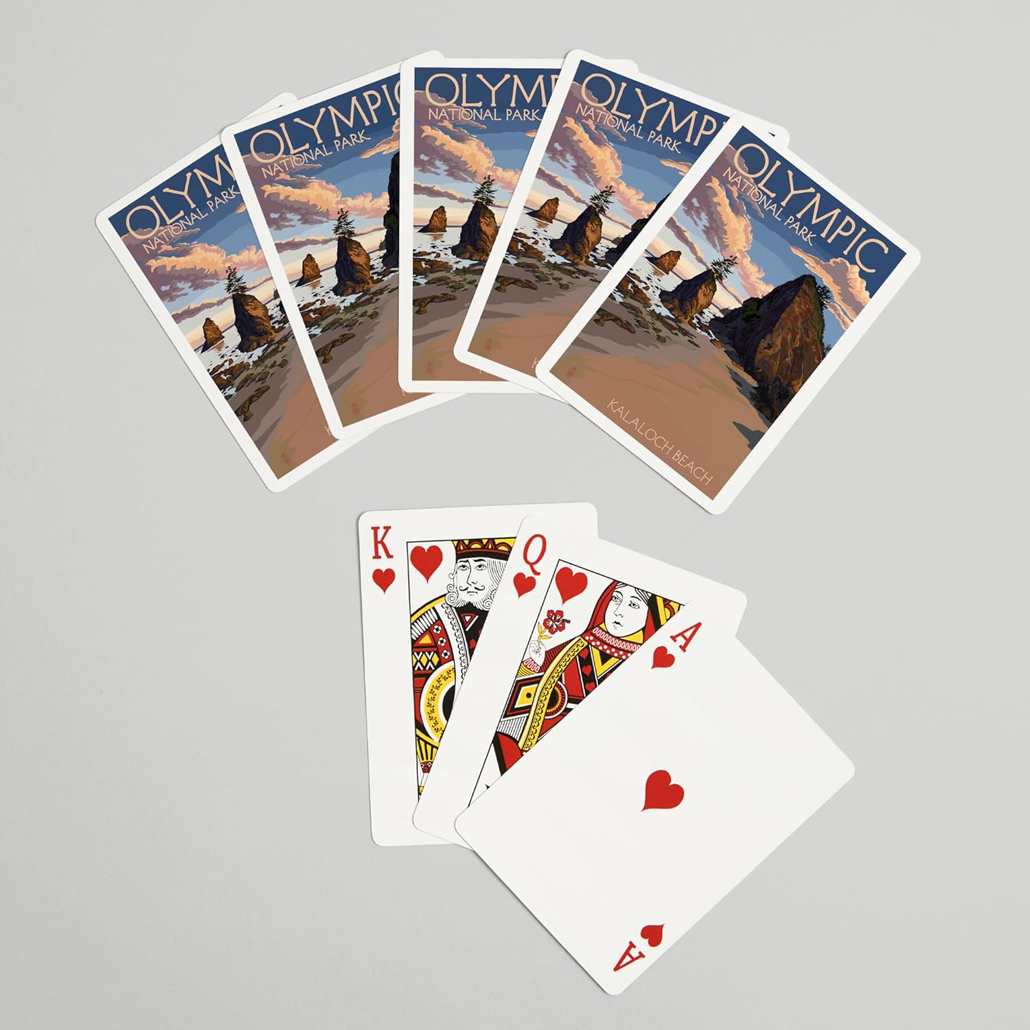 Lantern Press Olympic National Park, Washington, Kalaloch Beach, 52 Playing Cards for Adults, Poker Size Card Deck