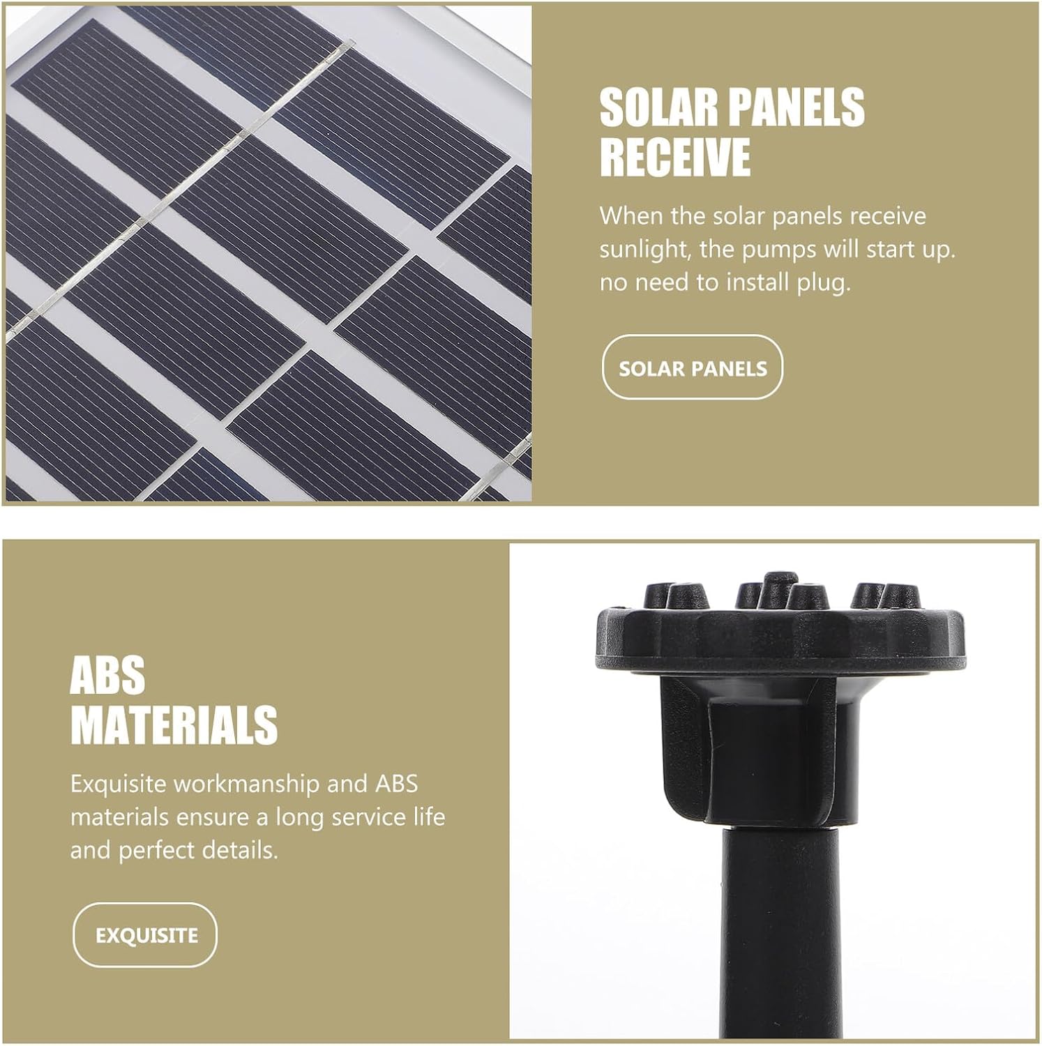 5w Solar Fountain Pump with 6 Sprinklers, Garden Pond Floating Water Pump for Bird Bath Outdoor Patio Décor