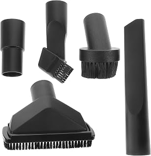 Xmas Vacuum Brush Set 32mm 35mm 5pcs Plastic Nylon | Long Flat Nozzle, round Brush, Adapter Included, for Desks, Offices, Car Interiors and Air Conditioners