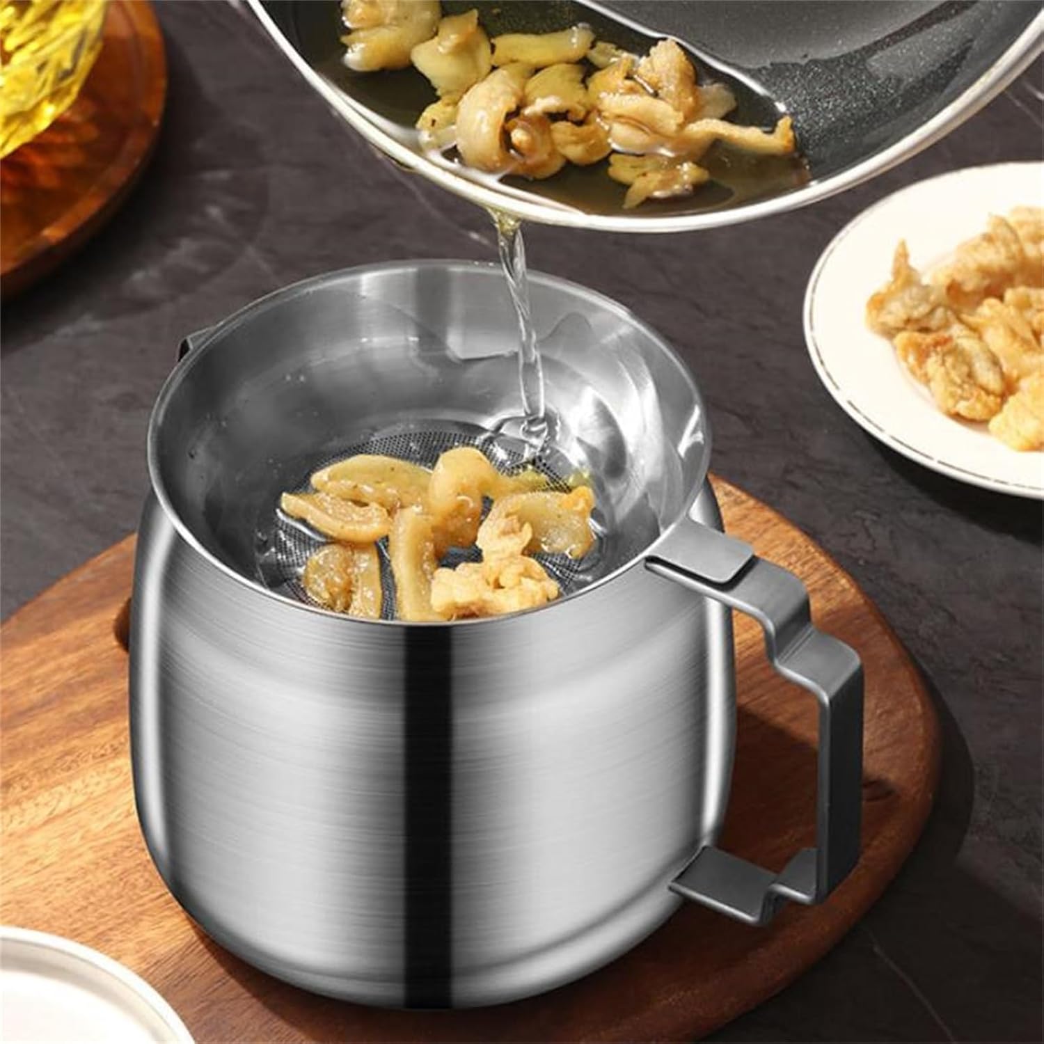 オイルポット 油入れ 油こし器 ステンレス製家庭用オイルポット保存ボトル 油こし 油 保存容器