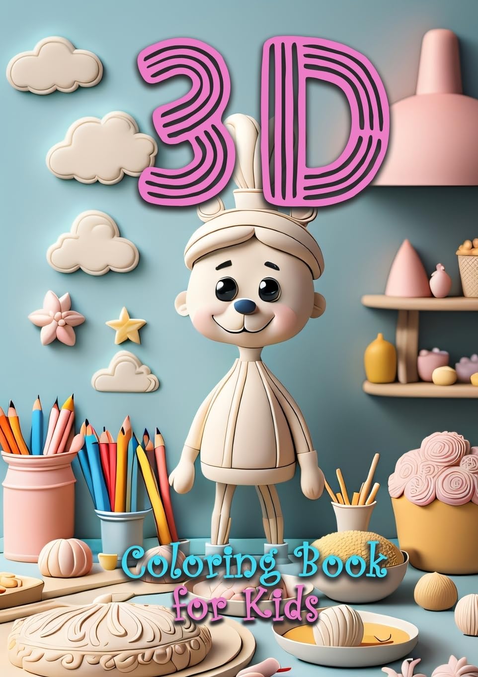 3D Coloring Book for Kids age 4 up Activity Book for Kids: Coloring book for kids with 3D figures- Skill Book Kids A4 60p