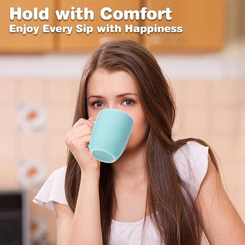 Miniatura 7 de Urbanstrive Taza de café grande de 16 onzas con asa, taza de té, taza de café novedosa para hombres y mujeres, trabajo de oficina, color azul