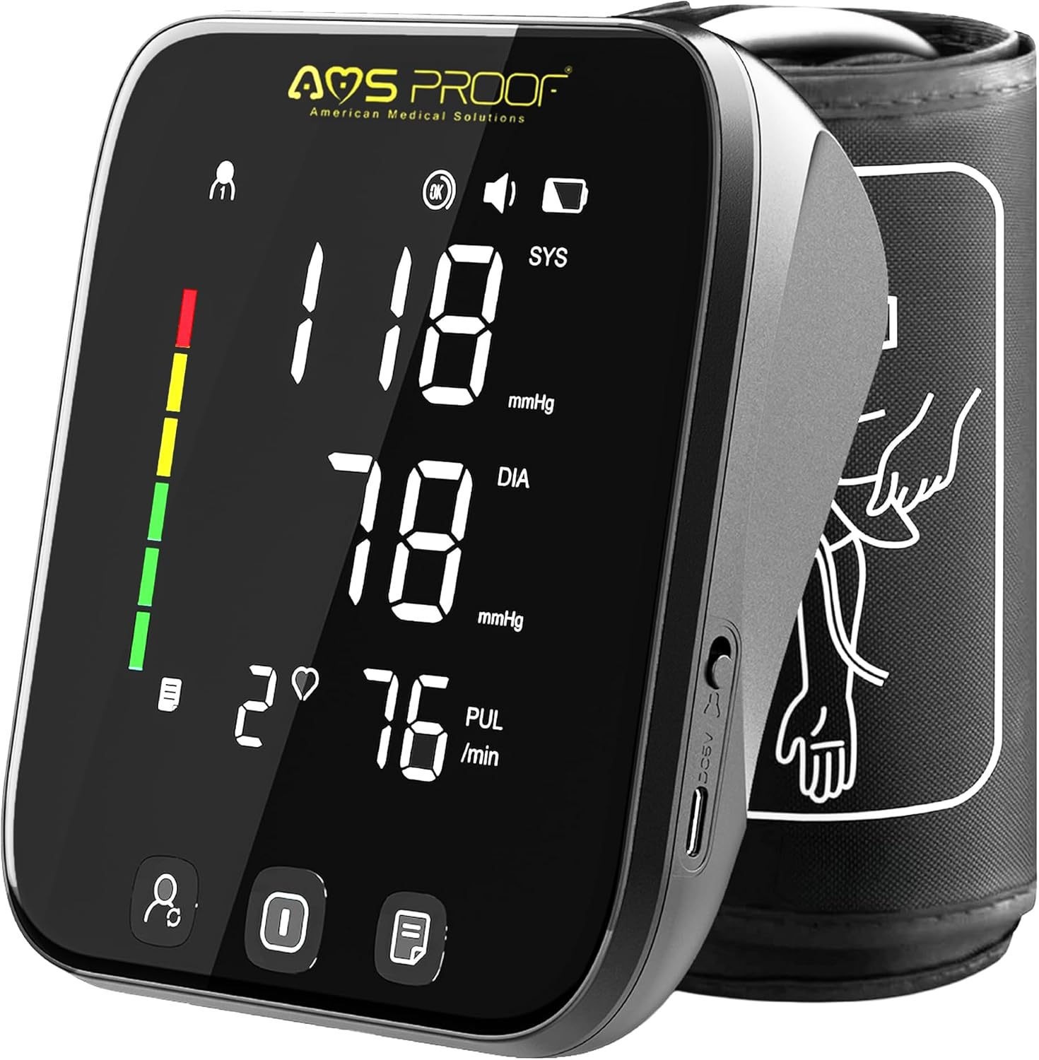 Blood Pressure Monitor for Home Use Dual-User Memory, Automatic Digital Upper Arm BP Machine with XL Cuff (8.7”-16.5”), Voice Broadcast, Irregular Heartbeat Detector (Charcoal)