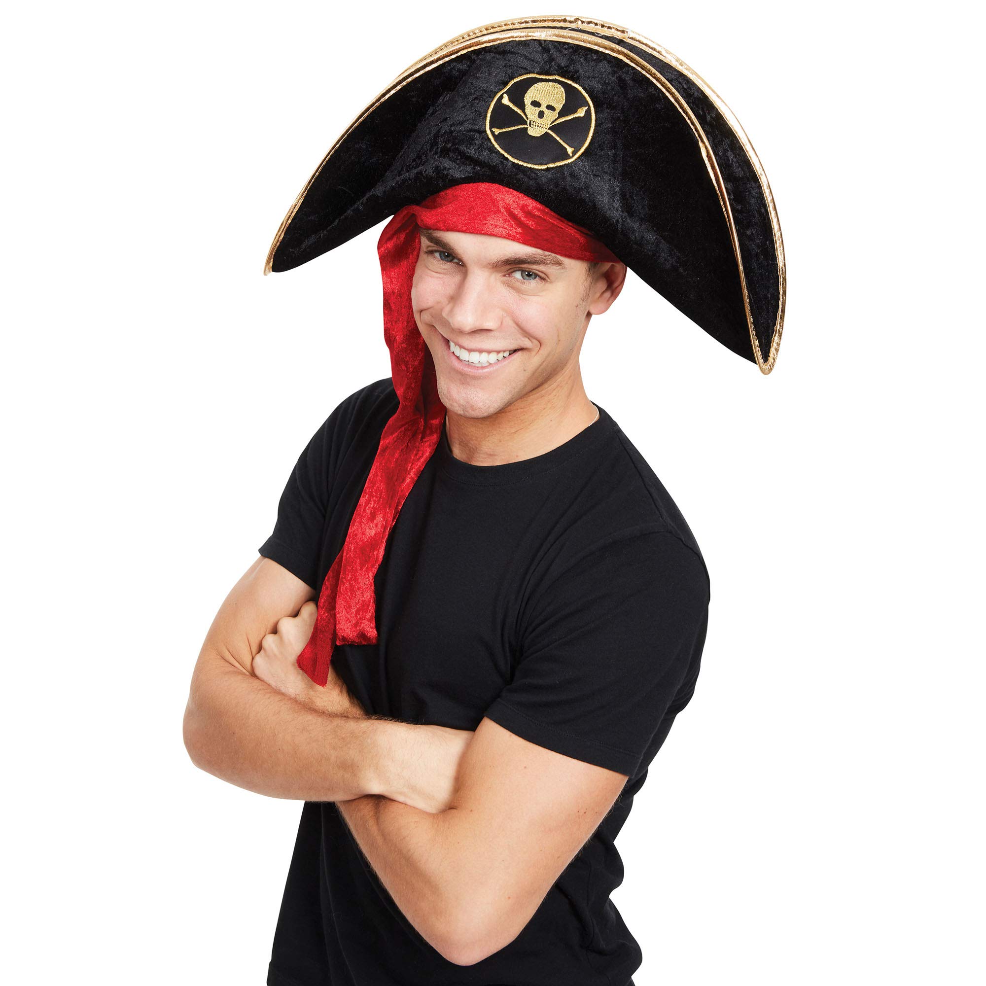 New Pirate Skull & Crossbones Hat Captain Fancy Dress Costume