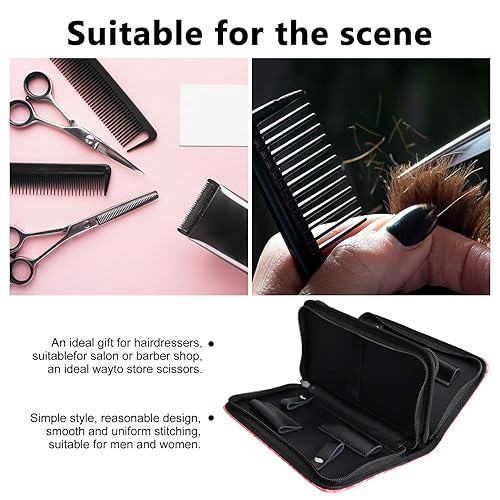 Miniatura 7 de Estuche para peluquero, funda para peluquero, bolsa para peluquero, accesorios de corte de pelo para peluquería (rosa)
