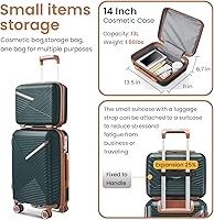 Vista 48 de Merax Equipaje, maleta extensible rígida con ruedas giratorias ligeras, Negro -, 40/48/52