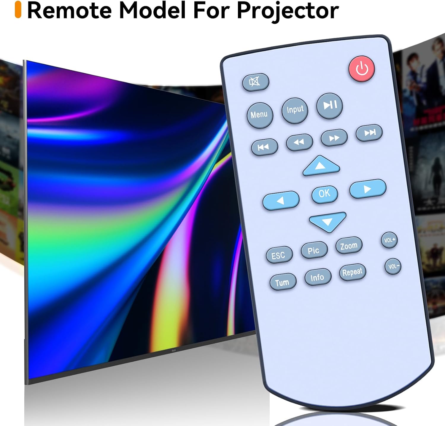 Replacement Remote Control for UNIC UC28 UC30 UC40 UC50 UC46 UC80 Projector image 2