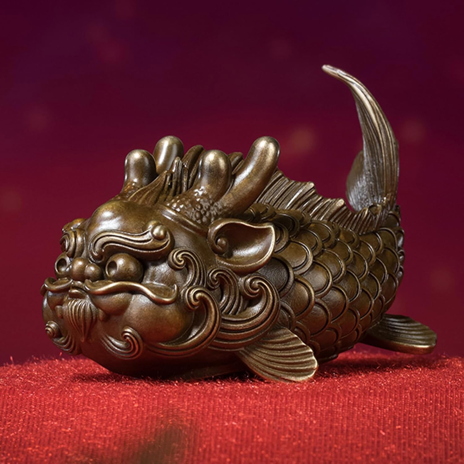 Amazon.co.jp: 魚化龍 魚 龍と化す インテリア 置物 オブジェ 風水