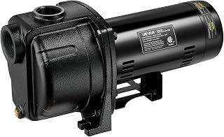 VEVOR 1.5 HP Shallow Well Jet Pump, AC 115/230 Volt, 4250 GPH Dual Voltage Cast Iron Well Jet Pump, with 108 ft Max Head Lift, Easy Voltage Switching, for Garden Irrigation, Lawn Sprinkler System
