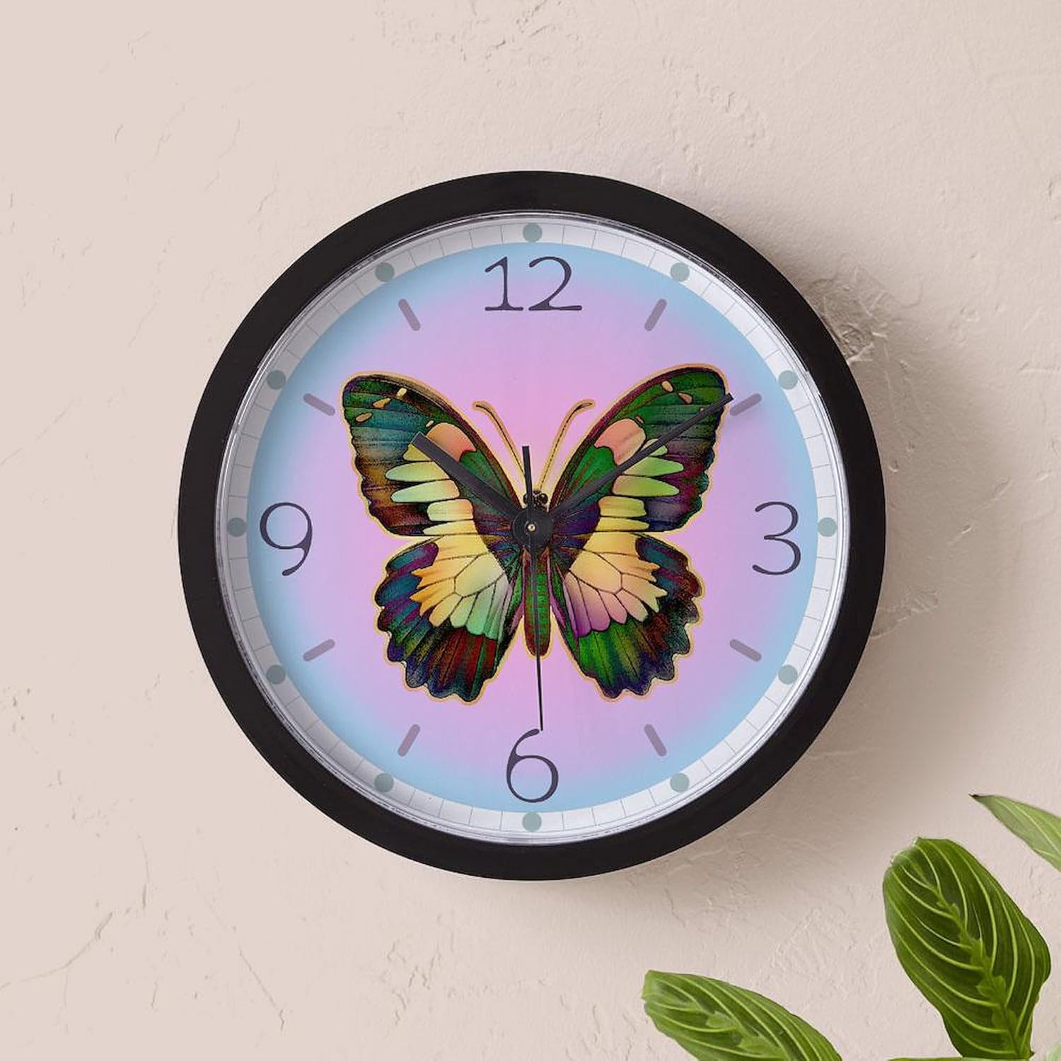 CafePress Luminous Butterfly 10" Wall Clock for Livingroom, Kitchen, or Office