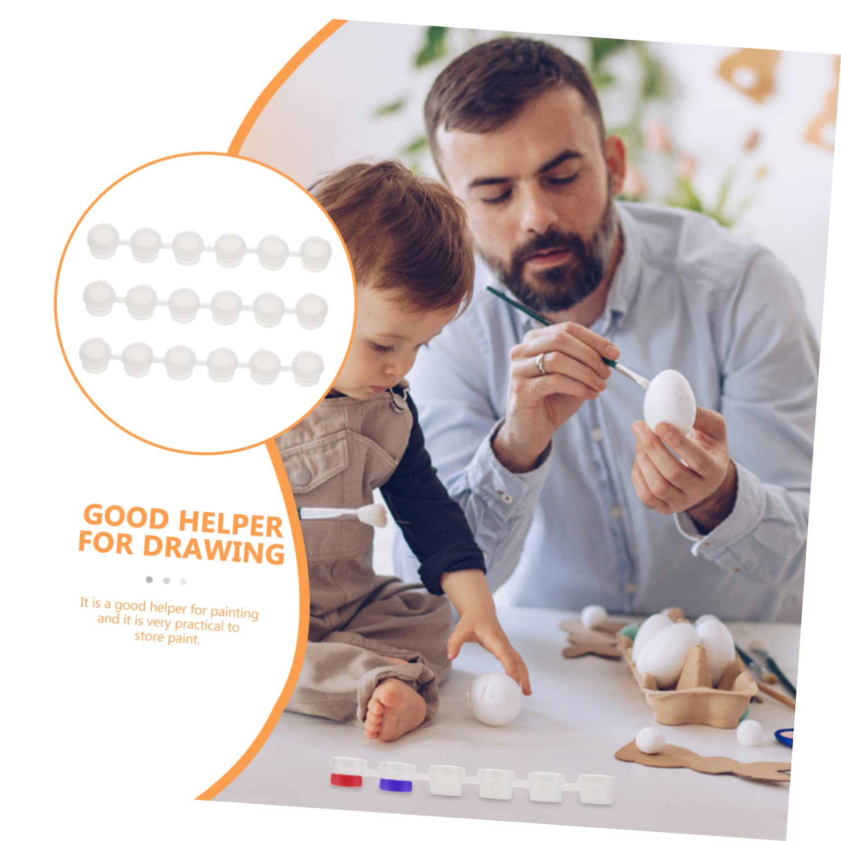 STOBOK DIY Paint Cup Pots 40pcs Mini Empty Paint Strips Safe Lids for Boys and Girls Artists