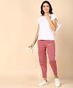 Alan Jones Clothing Women’s Ankle-Length Cotton Trackpant | Comfort Fit | Heavy GSM Fabric | Side Pockets | Drawstring Waist (Pink_S) gallery image