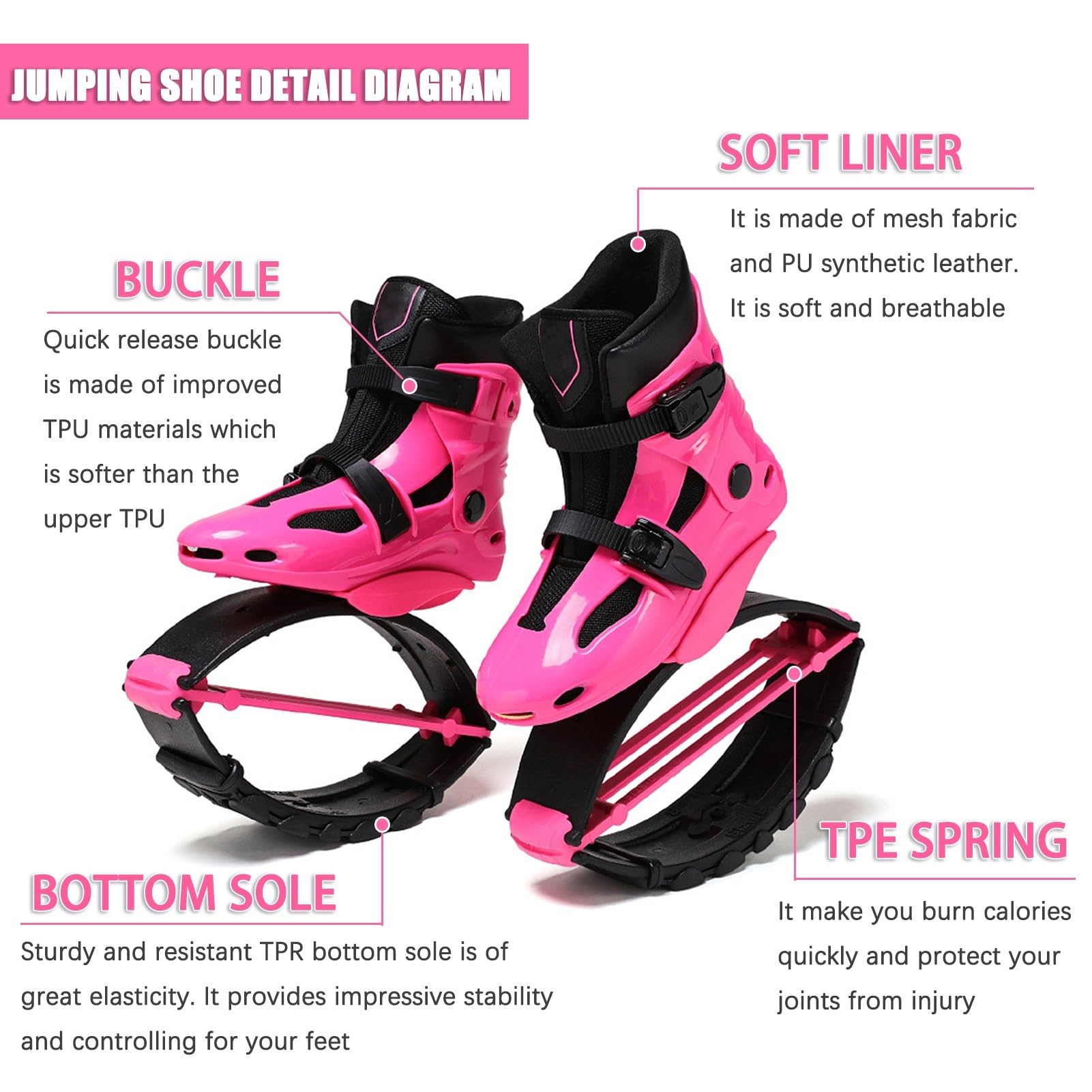 Kangaroo Scarpe da Rimbalzo Scarpe da Canguro Fitness rimbalzanti per Uomo e Donna Stivali da Luna, utilizzati per Esercizi aerobici e intrattenimento brucia Grassi