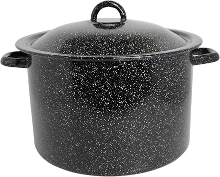 MIRRO 7.75qt Enamel Stock Pot, Black
