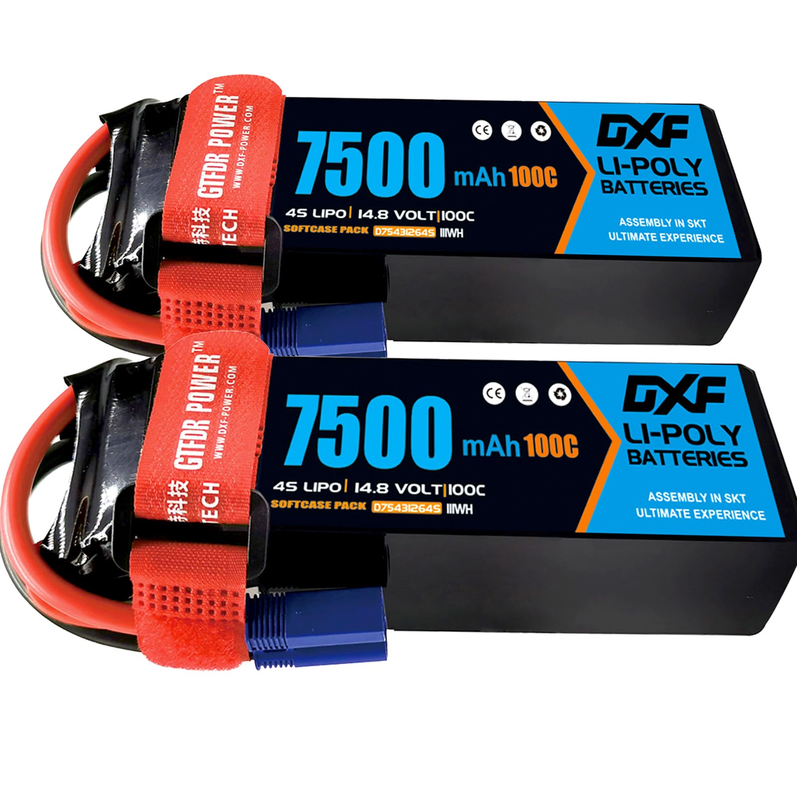 DXF Ultimate 4S Lipo Batteries Pack - 7500mAh 14.8V 4s lipo 100C